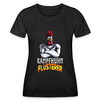 Kampfhuhn Flüsterer Kampfhahn Züchter Hühnerzucht - Frauen Funktions-T-Shirt - Schwarz - Vorne - AI Model Female 172 light (172cm)