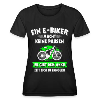 Ebike Elektrofahrrad E-Bike Pedelec Ebiker - Frauen Funktions-T-Shirt - Schwarz - Vorne - AI Model Female 172 light (172cm)