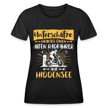 Hiddensee Radfahrer Ostsee - Frauen Funktions-T-Shirt - Schwarz - Vorne - AI Model Female 172 light (172cm)