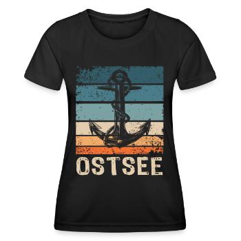 Ostsee Souvenir Ostseeküste - Frauen Funktions-T-Shirt - Schwarz - Vorne - AI Model Female 172 light (172cm)