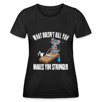 Lustige Maus Training Mausefalle Fitness Workout - Frauen Funktions-T-Shirt - Schwarz - Vorne - AI Model Female 172 light (172cm)