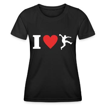 Bosseln Liebe Klootschiessen I Love Boßeln - Frauen Funktions-T-Shirt - Schwarz - Vorne - AI Model Female 172 light (172cm)