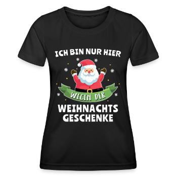 Frohe Weihnachten Sprüche Weihnachtsmann - Frauen Funktions-T-Shirt - Schwarz - Vorne - AI Model Female 172 light (172cm)