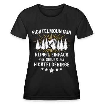 Fichtelgebirge Spruch Fichtelgebirgler - Frauen Funktions-T-Shirt - Schwarz - Vorne - AI Model Female 172 light (172cm)