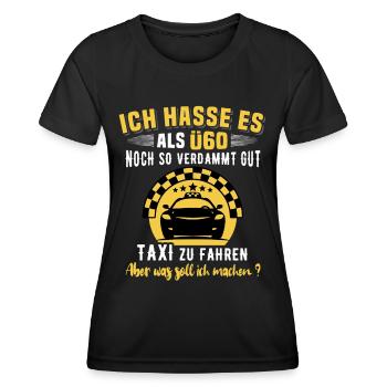 Taxifahrer Ü60 Geburtstag 60 Jahre Taxi Fahren - Frauen Funktions-T-Shirt - Schwarz - Vorne - AI Model Female 172 light (172cm)