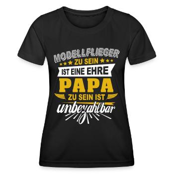 Modellflieger Papa Modellflug Modellfliegen - Frauen Funktions-T-Shirt - Schwarz - Vorne - AI Model Female 172 light (172cm)