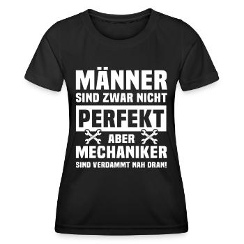Mechaniker Industriemechaniker Männer Mechaniker - Frauen Funktions-T-Shirt - Schwarz - Vorne - AI Model Female 172 light (172cm)