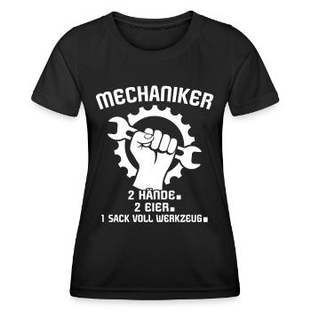 Mechaniker Industriemechaniker KFZ Mechaniker - Frauen Funktions-T-Shirt - Schwarz - Vorne - AI Model Female 172 light (172cm)