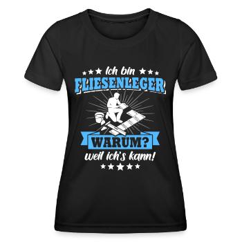 Fliesenleger Sprüche Fliesen Legen - Frauen Funktions-T-Shirt - Schwarz - Vorne - AI Model Female 172 light (172cm)
