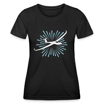 Segelflieger Segelfliegen Segelflugzeug - Frauen Funktions-T-Shirt - Schwarz - Vorne - AI Model Female 172 light (172cm)