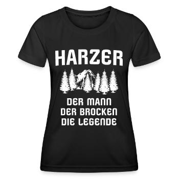 Harzer Brocken Harz - Frauen Funktions-T-Shirt - Schwarz - Vorne - AI Model Female 172 light (172cm)