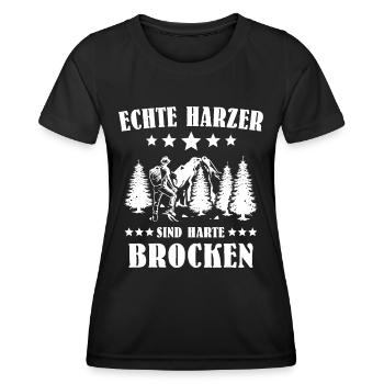 Harzer Brocken Harz - Frauen Funktions-T-Shirt - Schwarz - Vorne - AI Model Female 172 light (172cm)