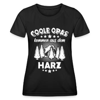 Harzer Opa Harz Grossvater - Frauen Funktions-T-Shirt - Schwarz - Vorne - AI Model Female 172 light (172cm)