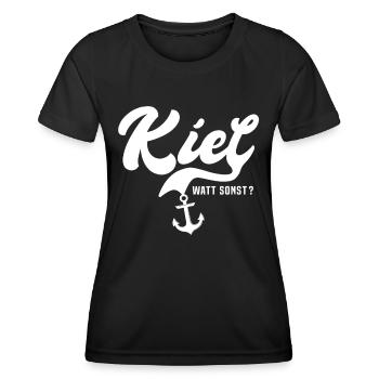 Kiel Sprüche Kieler Spruch - Frauen Funktions-T-Shirt - Schwarz - Vorne - AI Model Female 172 light (172cm)