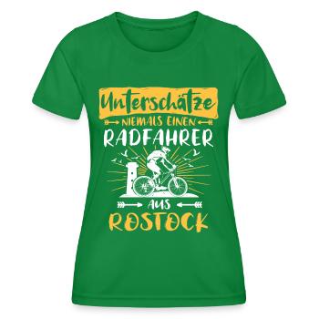 Rostock Fahrrad Rostocker Radfahrer - Frauen Funktions-T-Shirt - Kelly Green - Vorne - AI Model Female 172 dark (172cm)