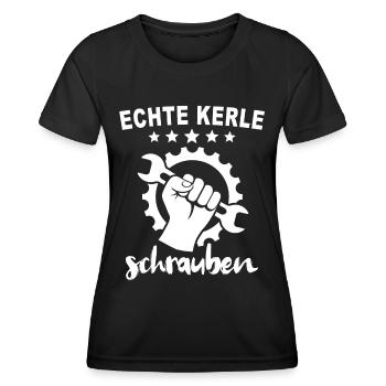 Mechaniker Industriemechaniker Automechaniker - Frauen Funktions-T-Shirt - Schwarz - Vorne - AI Model Female 172 light (172cm)