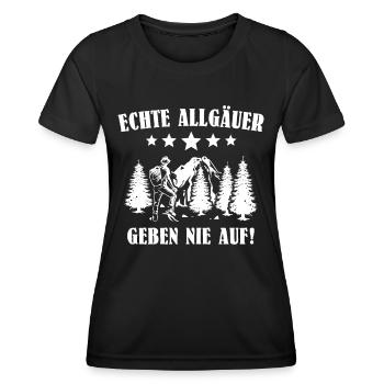 Allgäu Sprüche Allgäuer - Frauen Funktions-T-Shirt - Schwarz - Vorne - AI Model Female 172 light (172cm)
