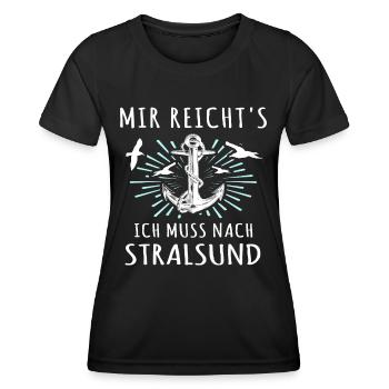Stralsund Souvenir - Frauen Funktions-T-Shirt - Schwarz - Vorne - AI Model Female 172 light (172cm)