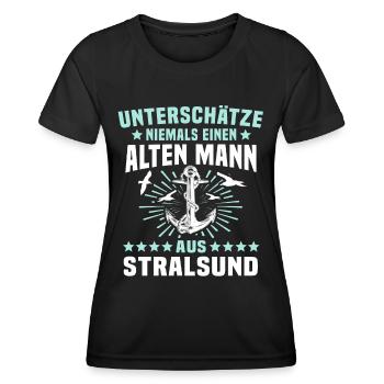 Stralsund Souvenir Ostsee - Frauen Funktions-T-Shirt - Schwarz - Vorne - AI Model Female 172 light (172cm)