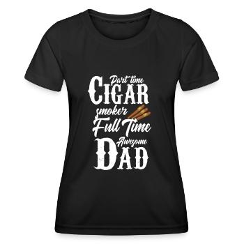Don't time Cigar smoker full time awesome Dad - Frauen Funktions-T-Shirt - Schwarz - Vorne - AI Model Female 172 light (172cm)