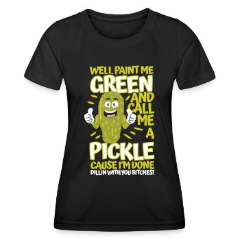 Aneth Nice me met vert et m’appelle concombre - T-shirt sport Femme - noir - Devant - AI Model Female 172 light (172cm)