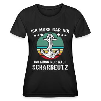 Scharbeutz Sprüche Scharbeutzer Spruch - Frauen Funktions-T-Shirt - Schwarz - Vorne - AI Model Female 172 light (172cm)