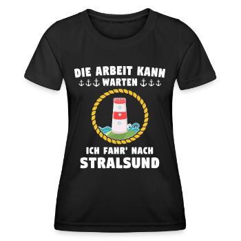 Stralsund Ostsee Urlaub - Frauen Funktions-T-Shirt - Schwarz - Vorne - AI Model Female 172 light (172cm)