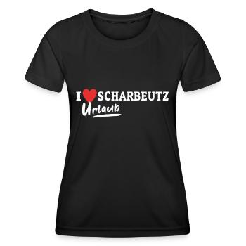 I Love Scharbeutz Liebe - Frauen Funktions-T-Shirt - Schwarz - Vorne - AI Model Female 172 light (172cm)