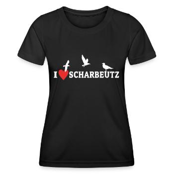 I Love Scharbeutz Liebe - Frauen Funktions-T-Shirt - Schwarz - Vorne - AI Model Female 172 light (172cm)
