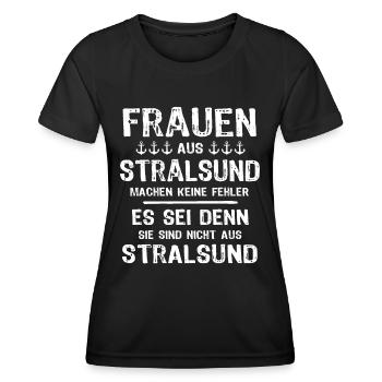 Urlaub Stralsund Ostsee - Frauen Funktions-T-Shirt - Schwarz - Vorne - AI Model Female 172 light (172cm)