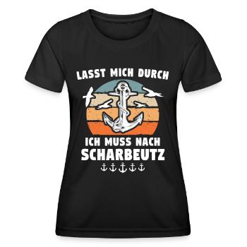 Scharbeutz Ostsee Scharbeutzer Souvenir - Frauen Funktions-T-Shirt - Schwarz - Vorne - AI Model Female 172 light (172cm)