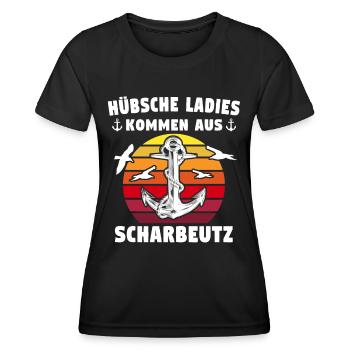 Scharbeutz Ostsee Scharbeutzer Souvenir - Frauen Funktions-T-Shirt - Schwarz - Vorne - AI Model Female 172 light (172cm)