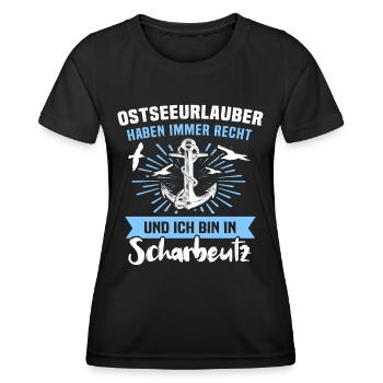 Scharbeutz Ostsee Scharbeutzer Souvenir - Frauen Funktions-T-Shirt - Schwarz - Vorne - AI Model Female 172 light (172cm)