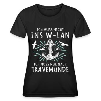 Urlaub Travemünde Ostsee - Frauen Funktions-T-Shirt - Schwarz - Vorne - AI Model Female 172 light (172cm)