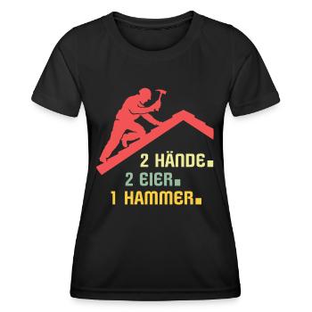 Dachdecker Dachdecken Dach Decken - Frauen Funktions-T-Shirt - Schwarz - Vorne - AI Model Female 172 light (172cm)