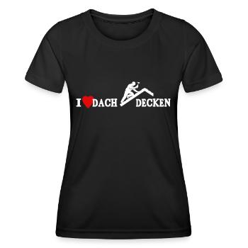 Dachdecker Dachdecken Dach Decken - Frauen Funktions-T-Shirt - Schwarz - Vorne - AI Model Female 172 light (172cm)