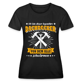 Dachdecker Dachspengler Dachklempner Dachdecken - Frauen Funktions-T-Shirt - Schwarz - Vorne - AI Model Female 172 light (172cm)
