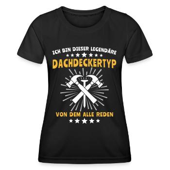 Dachdecker Dachspengler Dachklempner Dachdecken - Frauen Funktions-T-Shirt - Schwarz - Vorne - AI Model Female 172 light (172cm)