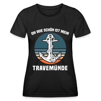 Urlaub Travemünde Ostsee - Frauen Funktions-T-Shirt - Schwarz - Vorne - AI Model Female 172 light (172cm)