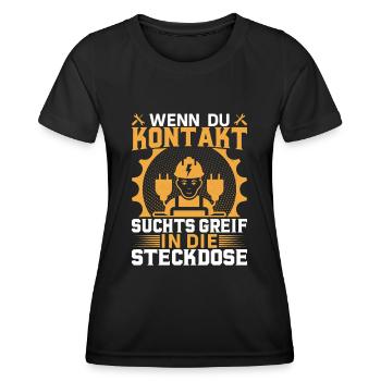 Elektriker Elektroniker Geschenk - Frauen Funktions-T-Shirt - Schwarz - Vorne - AI Model Female 172 light (172cm)