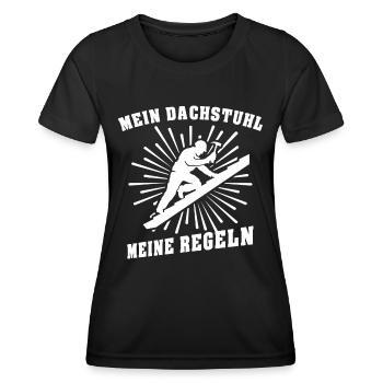 Dachdecker Dachdecken - Frauen Funktions-T-Shirt - Schwarz - Vorne - AI Model Female 172 light (172cm)