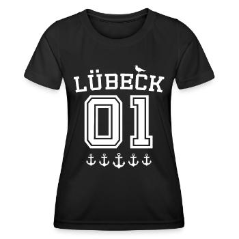 Lübeck Dictons Ville hanséatique de Luebeck - T-shirt sport Femme - noir - Devant - AI Model Female 172 light (172cm)