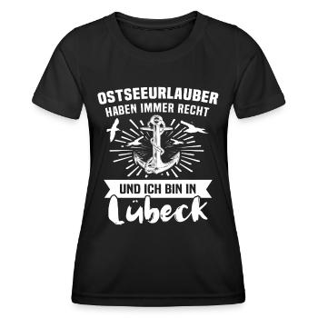 Lübeck - Frauen Funktions-T-Shirt - Schwarz - Vorne - AI Model Female 172 light (172cm)