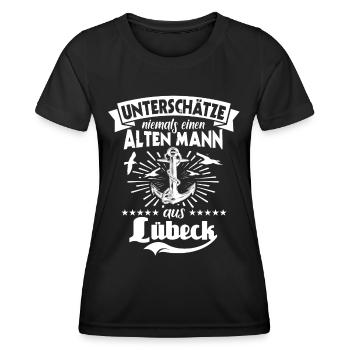 Lübeck - Frauen Funktions-T-Shirt - Schwarz - Vorne - AI Model Female 172 light (172cm)