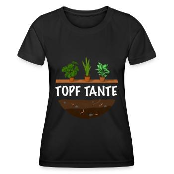 Gärtnerin Topf Tante lustiger Gärtner Spruch - Frauen Funktions-T-Shirt - Schwarz - Vorne - AI Model Female 172 light (172cm)