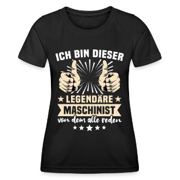 Maschinist Maschinenführer Feuerwehrmann - Frauen Funktions-T-Shirt - Schwarz - Vorne - AI Model Female 172 light (172cm)