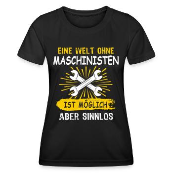 Maschinist Maschinenführer Feuerwehrmann - Frauen Funktions-T-Shirt - Schwarz - Vorne - AI Model Female 172 light (172cm)