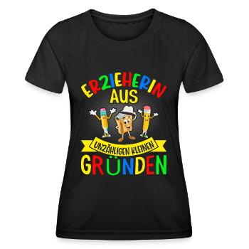 Erzieherin schönes Abschiedsgeschenk - Frauen Funktions-T-Shirt - Schwarz - Vorne - AI Model Female 172 light (172cm)