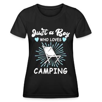 Camping Campingplatz Campen - Frauen Funktions-T-Shirt - Schwarz - Vorne - AI Model Female 172 light (172cm)