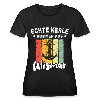 Wismar Ostsee Souvenir - Frauen Funktions-T-Shirt - Schwarz - Vorne - AI Model Female 172 light (172cm)